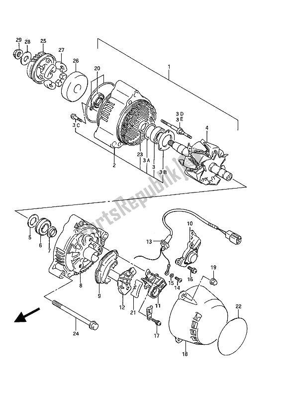 Todas las partes para Alternador de Suzuki GSX 1100F 1989