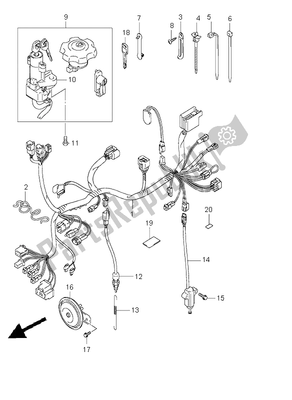 Todas as partes de Chicote De Fiação do Suzuki RV 125 Vanvan 2004