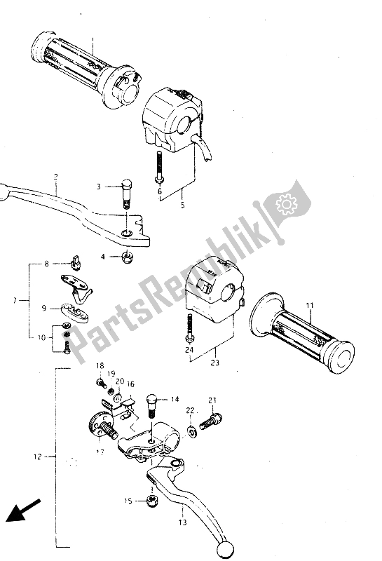 Tutte le parti per il Interruttore Maniglia del Suzuki GSX R 750R 1986