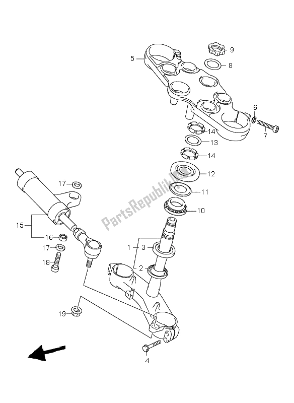 All parts for the Bracket & Steering Damper of the Suzuki GSX 1300R Hayabusa 2000