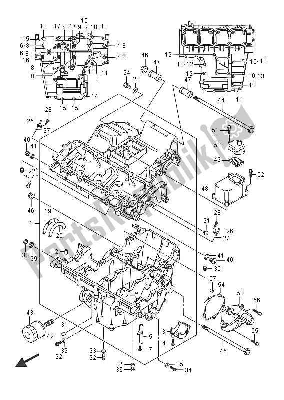 Todas las partes para Caja Del Cigüeñal de Suzuki GSX 1300 RA Hayabusa 2016