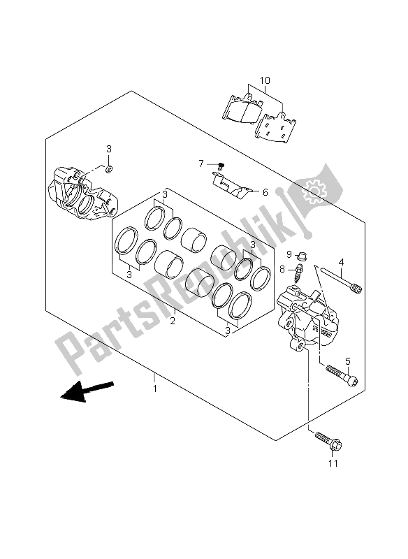 Todas las partes para Pinza Delantera (gsr600-u) de Suzuki GSR 600A 2008