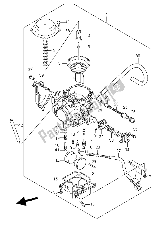 Tutte le parti per il Carburatore del Suzuki LT A 500F Vinson 4X4 2005