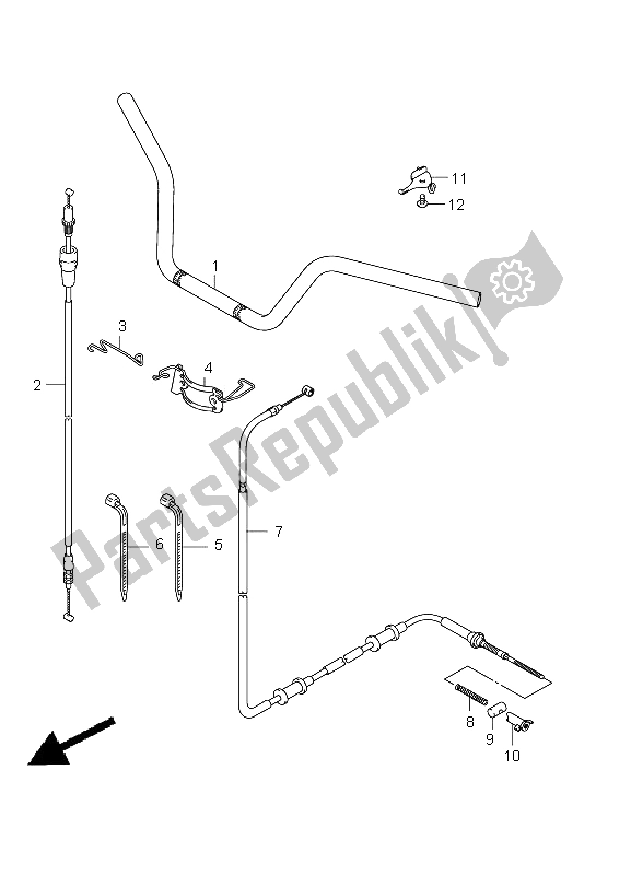 All parts for the Handlebar of the Suzuki LT A 750 XPZ Kingquad AXI 4X4 2012