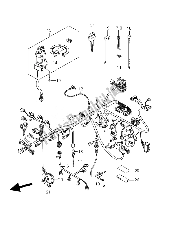 All parts for the Wiring Harness (gsf650a-ua) of the Suzuki GSF 650 Nsnasa Bandit 2007