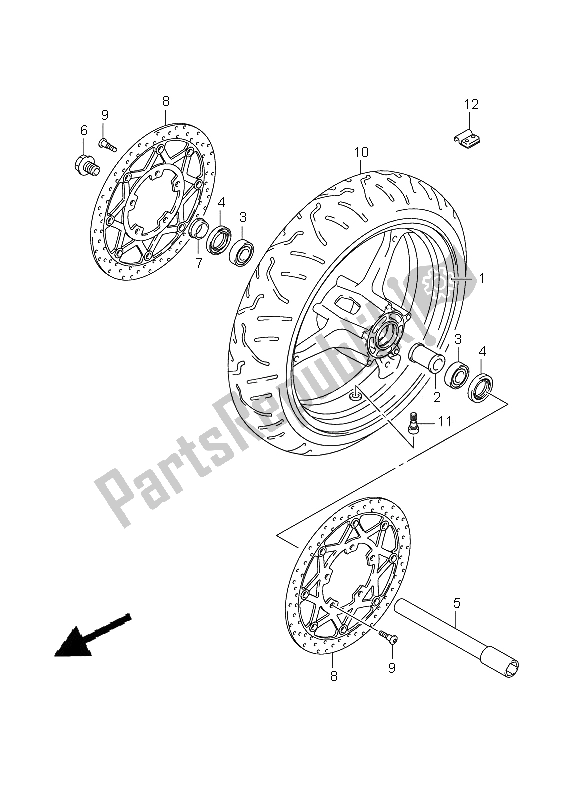 Tutte le parti per il Ruota Anteriore del Suzuki GSX R 1000 2005