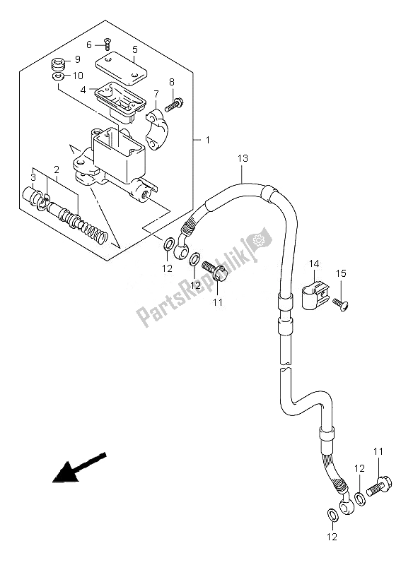 Wszystkie części do Przedni Cylinder G?ówny Suzuki DR Z 400S 2007