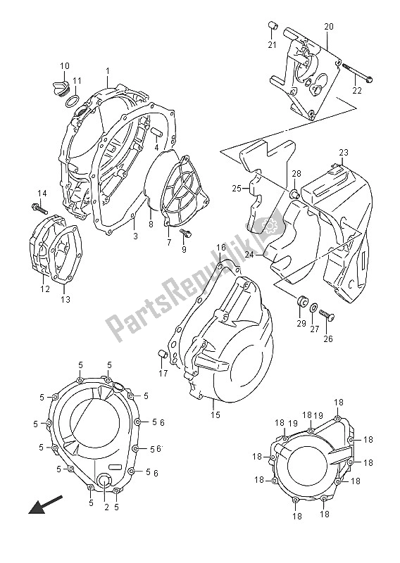 Todas las partes para Tapa Del Cárter de Suzuki GSX 1250 FA 2016