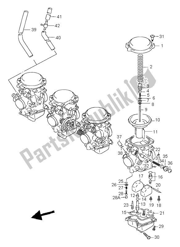 Tutte le parti per il Carburatore del Suzuki GSX 600F 1998