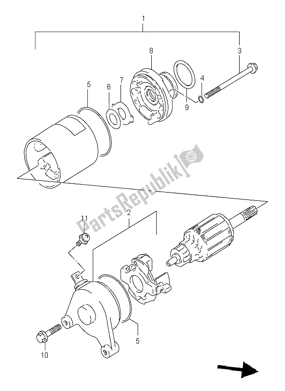 Tutte le parti per il Motore Di Avviamento del Suzuki DR 125 SE 2001