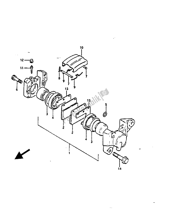 Toutes les pièces pour le étriers Arrière du Suzuki GS 850G 1986