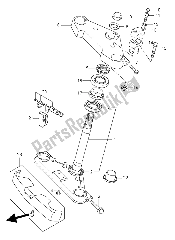 Tutte le parti per il Staffa Forcella Anteriore del Suzuki VL 125 Intruder 2000