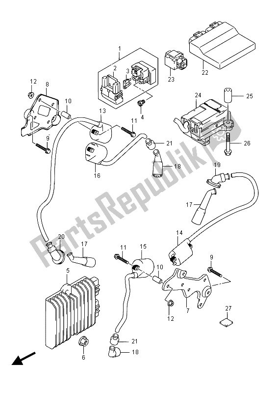 Toutes les pièces pour le électrique du Suzuki DL 1000A V Strom 2015