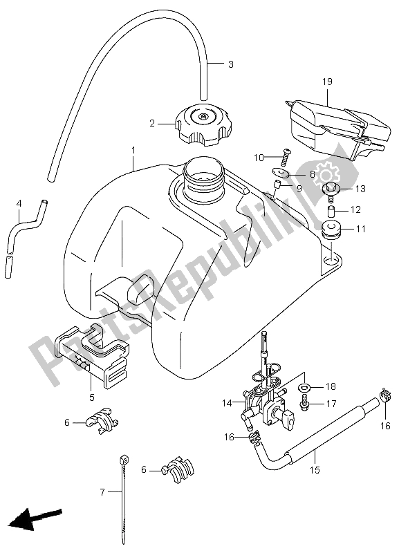 Wszystkie części do Zbiornik Paliwa Suzuki LT Z 400 Quadsport 2005