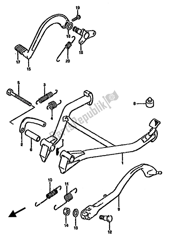 All parts for the Stand of the Suzuki GSX 750F 1994