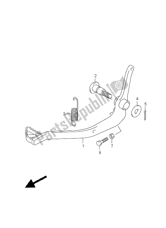 All parts for the Brake Pedal of the Suzuki DR Z 125 SW LW 2009