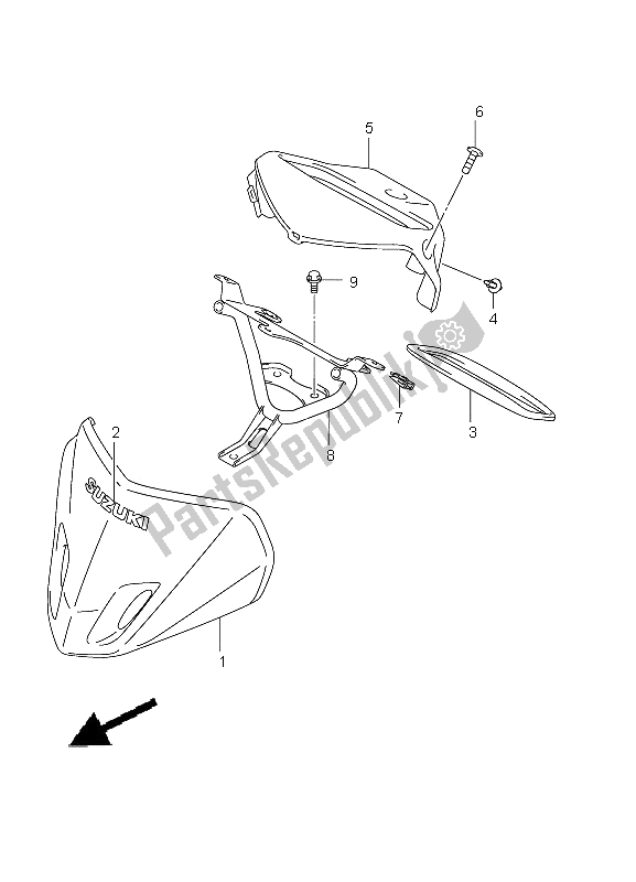 Tutte le parti per il Coperchio Maniglia (lt-a500xz P17) del Suzuki LT A 500 XZ Kingquad AXI 4X4 2012