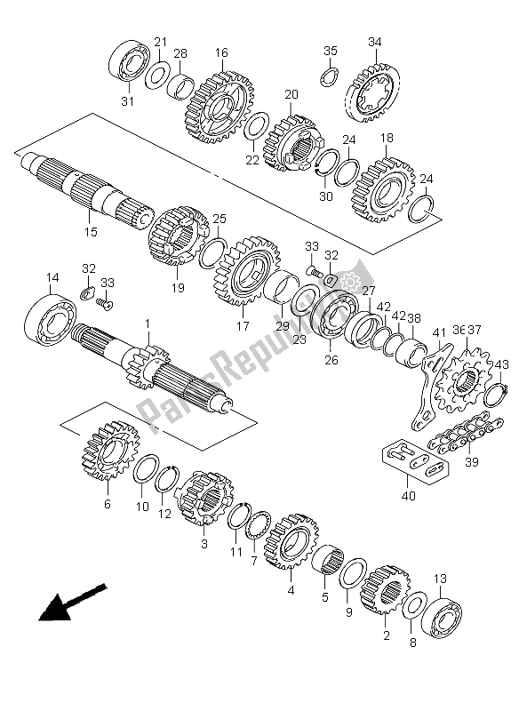 Todas las partes para Transmisión de Suzuki RM Z 450 2008