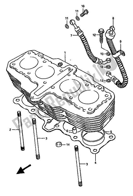 Todas las partes para Cilindro de Suzuki GSX 550 1985