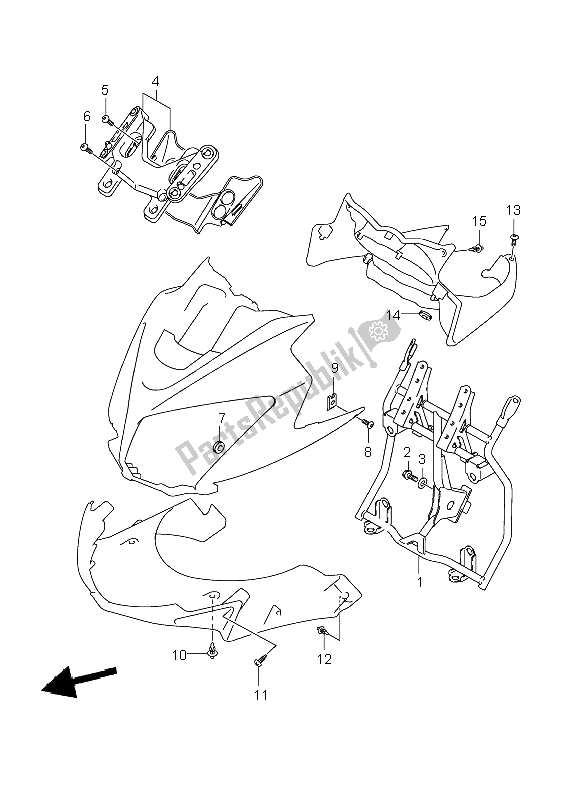 Todas las partes para Partes De Instalación Del Cuerpo De Capota de Suzuki DL 650A V Strom 2009