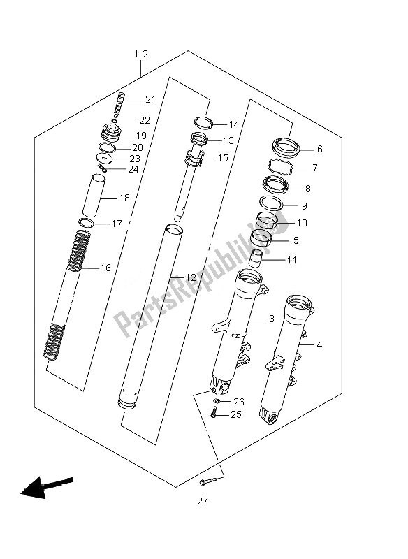 Tutte le parti per il Ammortizzatore Anteriore del Suzuki DL 650A V Strom 2010