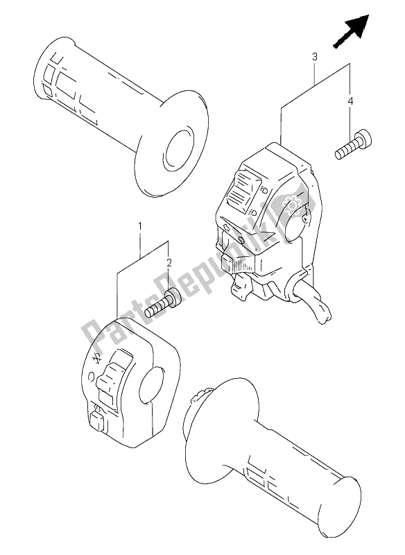 Toutes les pièces pour le Interrupteur De Poignée du Suzuki DR 350 SE 1999