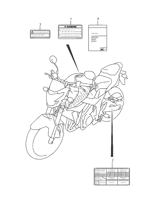 Tutte le parti per il Etichetta (gsr750a) del Suzuki GSR 750A 2016