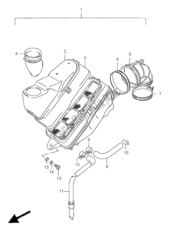 All parts for the Air Cleaner (front) of the Suzuki VS 1400 Intruder 1998