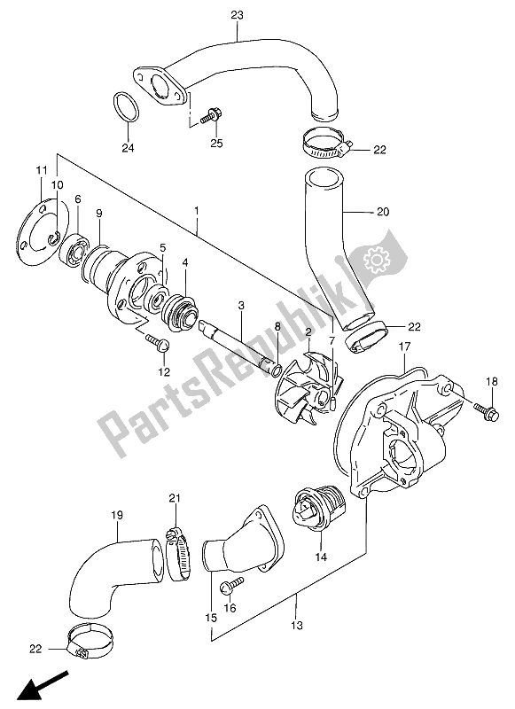 Todas as partes de Bomba De água do Suzuki VX 800U 1992