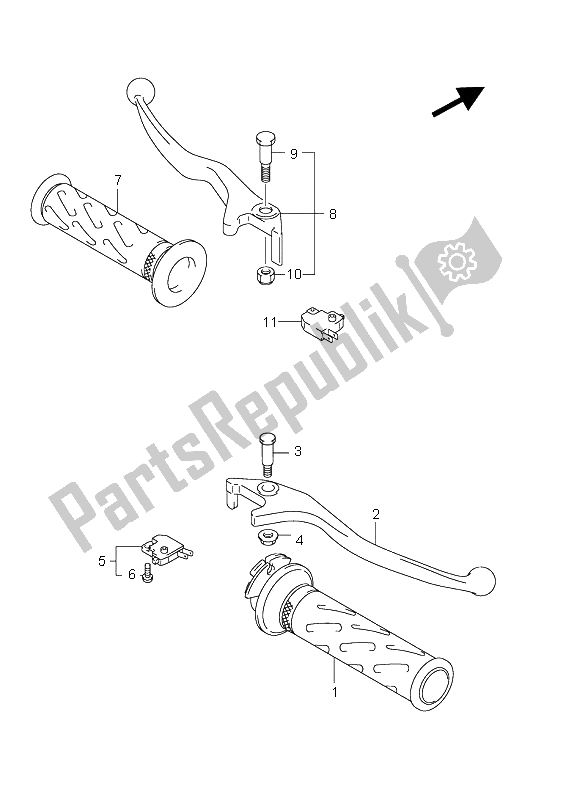 All parts for the Handle Lever of the Suzuki UH 200 Burgman 2009