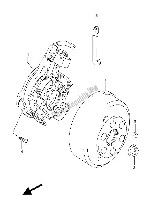 All parts for the Magneto of the Suzuki DR Z 125 SW LW 2003