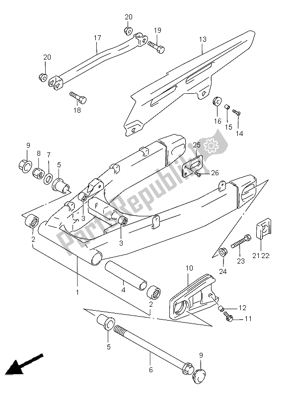 Todas las partes para Brazo Oscilante Trasero (gsf1200sa) de Suzuki GSF 1200 Nssa Bandit 2000