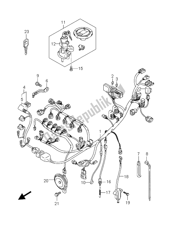 Tutte le parti per il Cablaggio Elettrico del Suzuki GSX R 600 2004