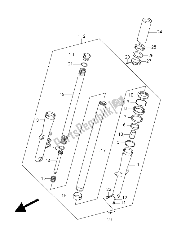 Tutte le parti per il Ammortizzatore Anteriore del Suzuki VL 800Z Volusia 2005