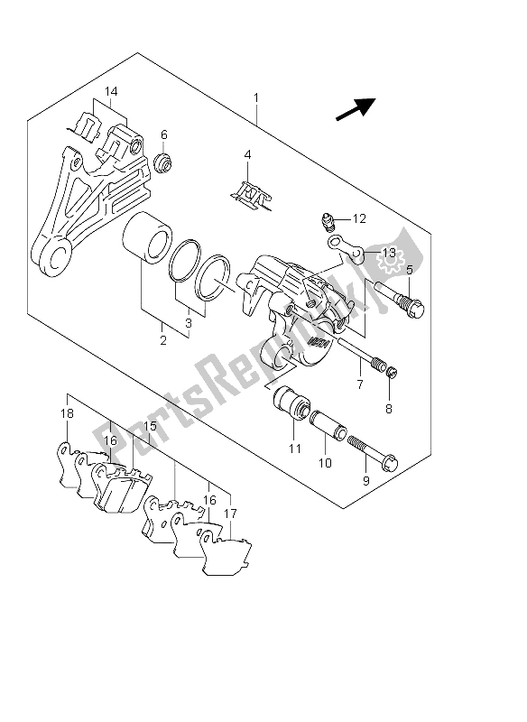 Tutte le parti per il Pinza Posteriore del Suzuki DL 650 V Strom 2006