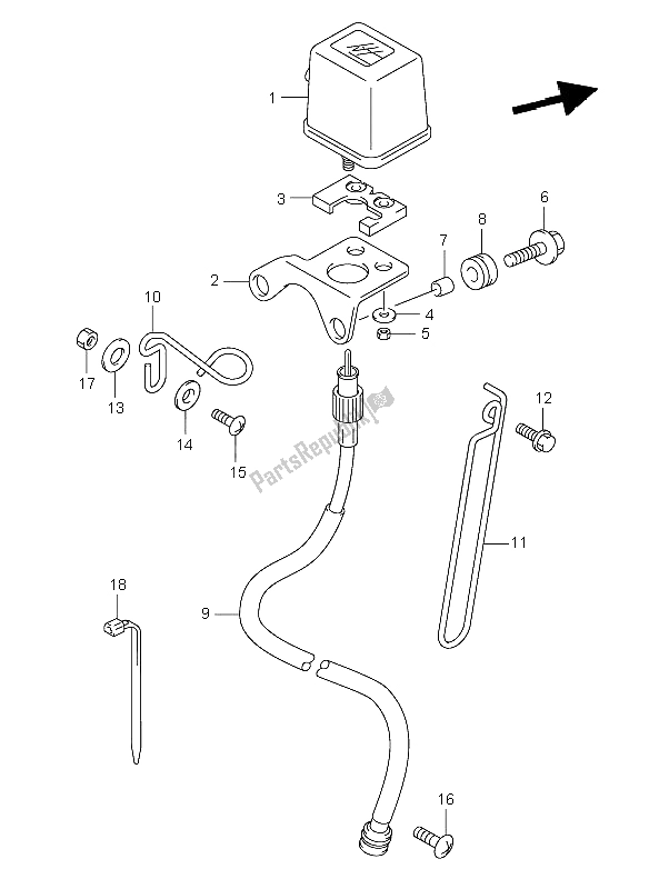 All parts for the Speedometer (e1) of the Suzuki DR Z 400E 2003