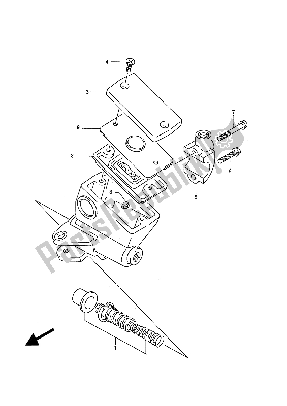 Tutte le parti per il Pompa Freno Anteriore del Suzuki GSF 400 Bandit 1993