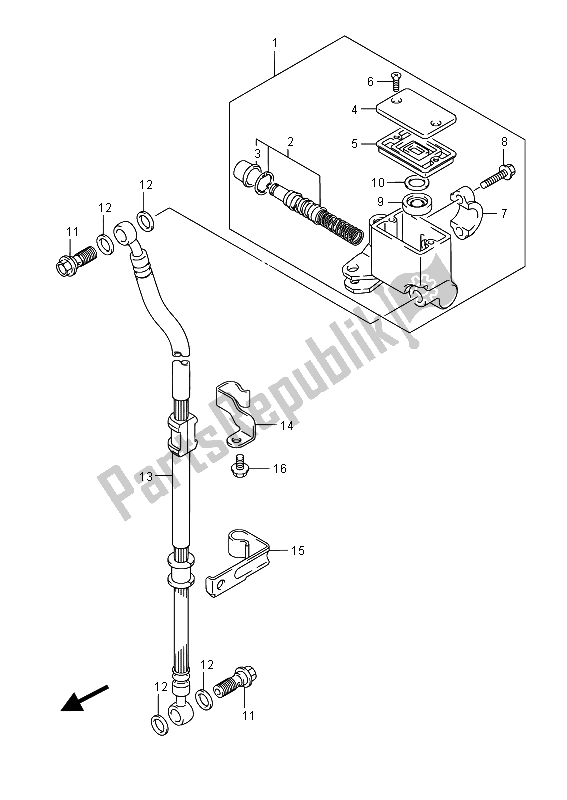 All parts for the Front Master Cylinder of the Suzuki RV 125 2015