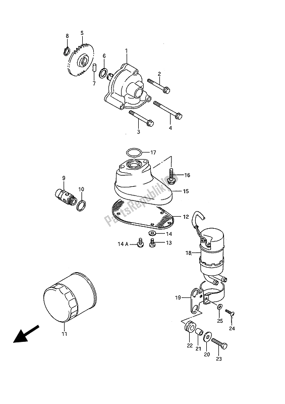 Todas las partes para Bomba De Aceite Y Bomba De Combustible de Suzuki VS 1400 Glpf Intruder 1991
