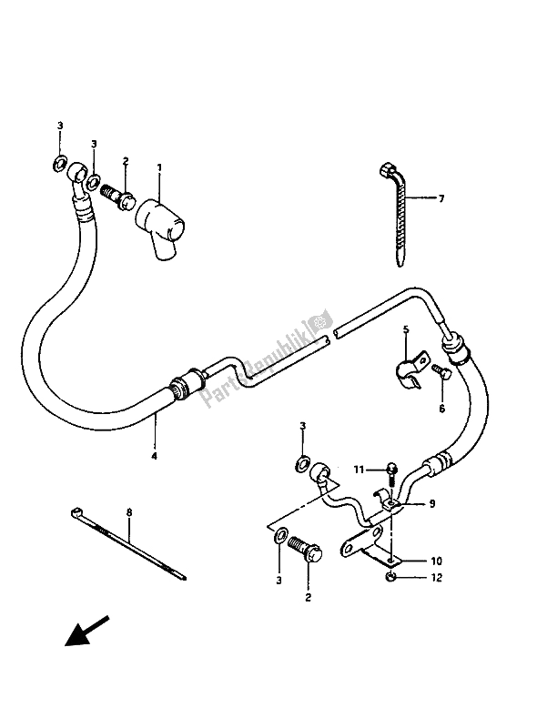 All parts for the Clutch Hose of the Suzuki GV 1400 Gdgcgt 1986