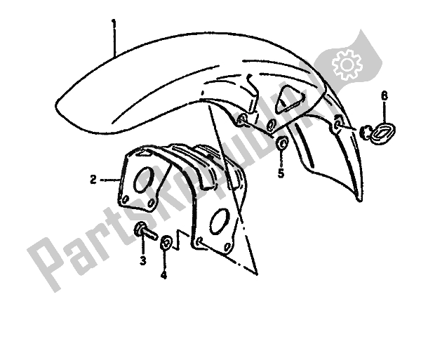 Tutte le parti per il Parafango Anteriore (gsx550es-ef) del Suzuki GSX 550 1985