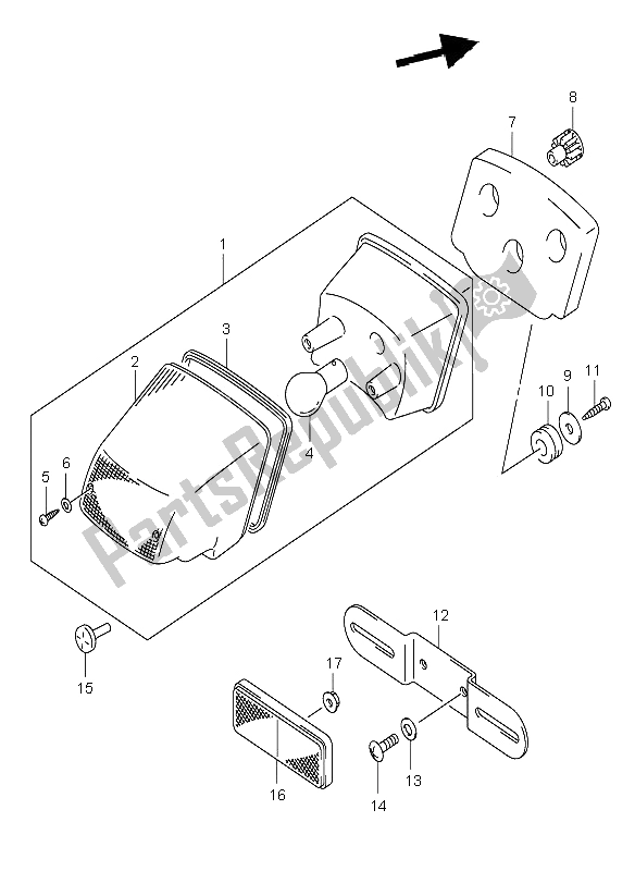 All parts for the Tail Lamp (e24) of the Suzuki DR Z 400E 2006