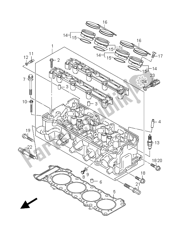 Tutte le parti per il Testata del Suzuki GSX R 750X 2005