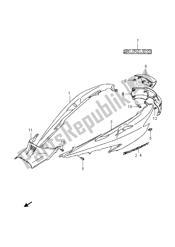 All parts for the Frame Cover (an400a E02) of the Suzuki Burgman AN 400 AZA 2014