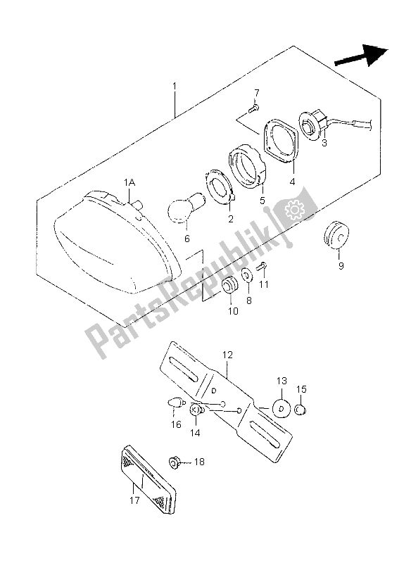 Tutte le parti per il Luce Di Combinazione Posteriore del Suzuki GZ 125 Marauder 1999