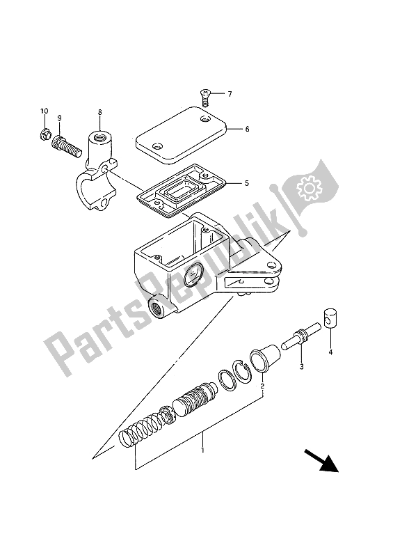 All parts for the Clutch Master Cylinder of the Suzuki VS 750 Glfpefep Intruder 1987