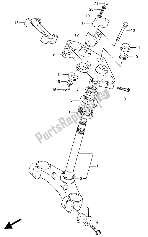 Tutte le parti per il Gambo Dello Sterzo del Suzuki VX 800U 1992