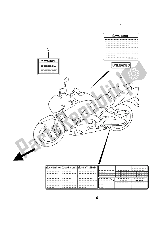 All parts for the Label of the Suzuki GSX 1300 BKA B King 2009