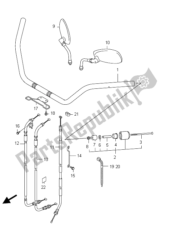 Todas las partes para Manillar (vl800c E02) de Suzuki C 800 VL Intruder 2012