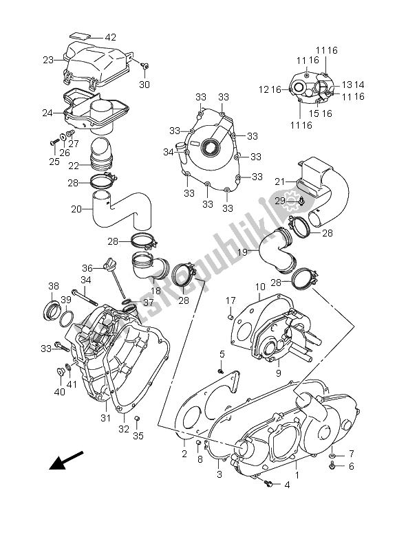 Wszystkie części do Pokrywa Skrzyni Korbowej Suzuki LT Z 90 4T Quadsport 2007